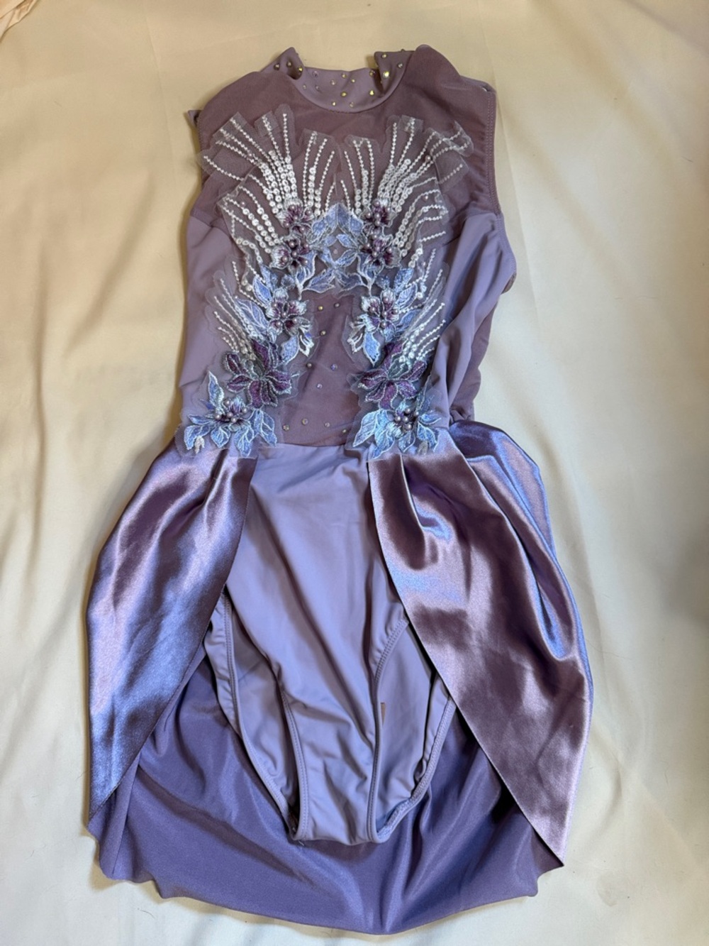 Lilac Floral Appliqué Girls' Formal Dress